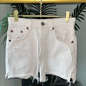 Pale Pink Zara High Waisted Button fly  Denim Shorts